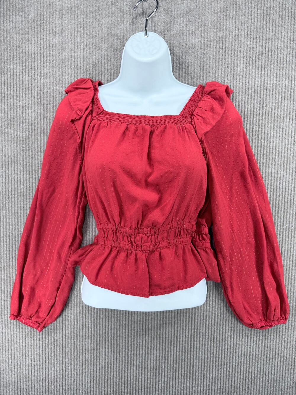 Universal Thread Rust Smocked Peplum Blouse XS